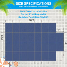 Load image into Gallery viewer, Pool Safety Cover, Fits 18 X 36Ft Rectangular Inground Winter Swimming Pools, High Strength Mesh - Blue