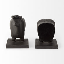 Load image into Gallery viewer, Fabric Bull Decorative Bookends (Set of 2) - Black