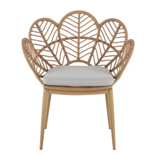 Load image into Gallery viewer, Kirk - Outdoor Patio 7 Pieces Chat Set With Wicker Chairs Cushions & Table - Beige / Light Brown / Teak