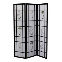 Load image into Gallery viewer, Folding Three Panel Screen Room Divider (469133) - Black / White