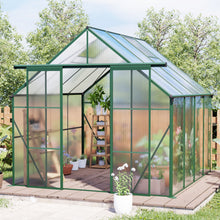 Load image into Gallery viewer, Double Door Polycarbonate house Raised Base And Anchor Aluminum Heavy Duty Walk In houses For Outdoor Backyard In All Season