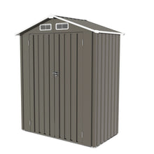 Load image into Gallery viewer, 5 X 3 Ft Compact Metal Outdoor Storage Shed With Pitched Roof, Lockable Door - Gray