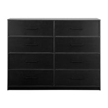 Load image into Gallery viewer, Wood Eight Drawer Dresser - Black