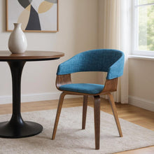 Load image into Gallery viewer, Dining Parsons Wood Chair - Blue / Walnut