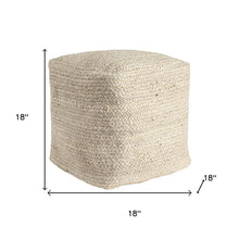 Load image into Gallery viewer, Jute Pouf Ottoman - Natural