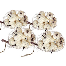 Load image into Gallery viewer, Velvety Pumpkin In Mesh Bag, Bag / 12, For Holiday Harvest Festival Fall Festival & Thanksgiving (Set of 4) - White