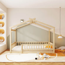 Load image into Gallery viewer, Bed House Bed Frame With Fence