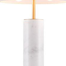Load image into Gallery viewer, 55" White Metal Bedside Table Lamp With Beige Empire Shade
