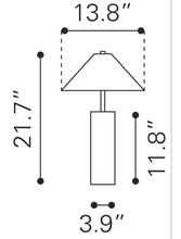 Load image into Gallery viewer, 55" White Metal Bedside Table Lamp With Beige Empire Shade