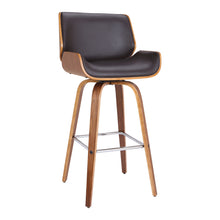 Load image into Gallery viewer, Solid Wood Swivel Low Back Counter Height Bar Chair - Brown