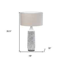 Load image into Gallery viewer, 31" Gray Lamp Base LED With Beige Shade