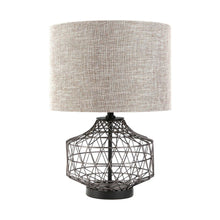 Load image into Gallery viewer, 20" Black Lamp Base LED With Brown Shade