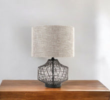Load image into Gallery viewer, 20" Black Lamp Base LED With Brown Shade