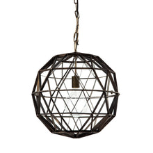 Load image into Gallery viewer, Black Metal Geometric Globe Hanging Light