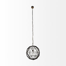Load image into Gallery viewer, Black Metal Geometric Globe Hanging Light
