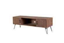 Load image into Gallery viewer, Industrial Style Reclaimed Wood Media TV Stand With Storage Cabinet For Living Media Room - Natural