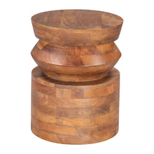 Load image into Gallery viewer, 19" Solid Wood Round Pedestal End Table - Brown