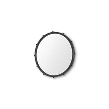 Load image into Gallery viewer, 25" Metal Beaded Round Framed Accent Mirror - Black