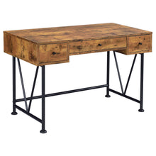 Load image into Gallery viewer, 3 Drawer Writing Desk With Handles - Brown