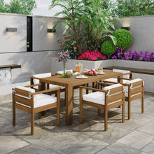 Load image into Gallery viewer, Rustic Patio Dining Set For 6 With Removable Cushions
