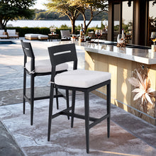 Load image into Gallery viewer, Modern Outdoor Bar Stools With Backrest And Footrest (Set of 2)