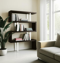 Load image into Gallery viewer, Three Tier Etagere Bookcase (555014) - Black / Silver
