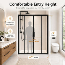 Load image into Gallery viewer, Double Framed Sliding Shower Door - Matte Black