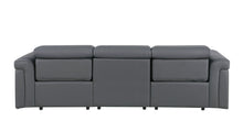 Load image into Gallery viewer, Top Grain Leather Reclining Metal USB Sofa (720359) - Dark Gray