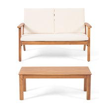 Load image into Gallery viewer, Serenit - 2 Piece Patio Set With Cushions, Loveseat And Coffee Table - Beige / Brown