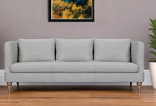 Load image into Gallery viewer, Leather Sofa With Brown Legs - Gray