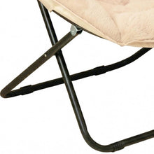 Load image into Gallery viewer, Tufted Faux Fur Folding Lounge Chair - Champagne / Black