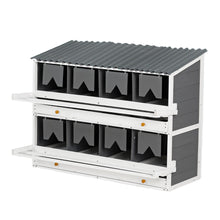 Load image into Gallery viewer, Wooden Chicken Nesting Box With 2 Egg Collection Drawers - White / Gray