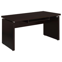 Load image into Gallery viewer, Floating - Top Computer Desk With Pullout Keyboard Shelf - Brown