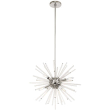 Load image into Gallery viewer, 25" Six Light Dimmable Chandelier With Shades - Silver