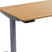 Load image into Gallery viewer, 48" Adjustable Brown and Gray Stainless Steel Computer Desk