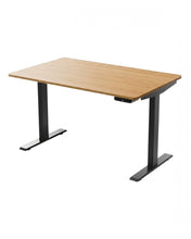 Load image into Gallery viewer, 48" Adjustable Brown and Black Stainless Steel Computer Desk