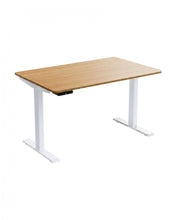 Load image into Gallery viewer, 48" Adjustable Brown and White Stainless Steel Computer Desk