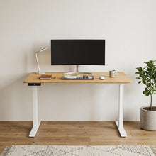 Load image into Gallery viewer, 48" Adjustable Brown and White Stainless Steel Computer Desk
