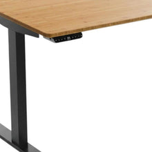 Load image into Gallery viewer, 60" Adjustable Brown and Black Stainless Steel Computer Desk