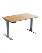 Load image into Gallery viewer, 60" Adjustable Brown and Gray Stainless Steel Computer Desk