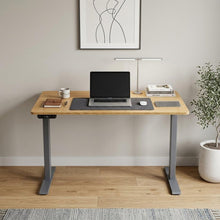 Load image into Gallery viewer, 60" Adjustable Brown and Gray Stainless Steel Computer Desk