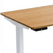 Load image into Gallery viewer, 60" Adjustable Brown and White Stainless Steel Computer Desk