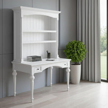 Load image into Gallery viewer, 47" White Solid Wood Computer Desk With Hutch With Two Drawers
