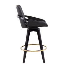 Load image into Gallery viewer, Cosmo - Contemporary Fixed Height Counter Stool With Swivel With Round Footrest (Set of 2)
