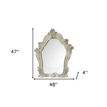 Load image into Gallery viewer, 47"bAbstract Framed Antiqued Glass Mounted Dresser Mirror - White / Silver