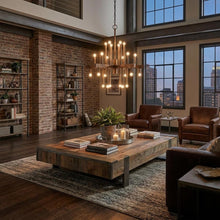 Load image into Gallery viewer, Brown Candle Style Multi Light Metal Dimmable Chandelier