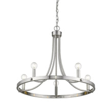 Load image into Gallery viewer, Silver Candle Style Five Light Metal Dimmable Chandelier