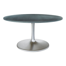 Load image into Gallery viewer, 60" Marble And Aluminum Pedestal Base Round Top Dining Room Table - Silver