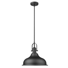 Load image into Gallery viewer, Matte Black Hanging Light with Dome Shade