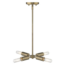 Load image into Gallery viewer, Gold Four Light Metal Dimmable Chandelier